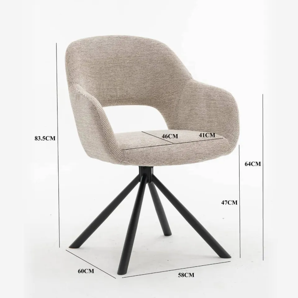 Giga Meubel Livia eetkamerstoel taupe, foto 3