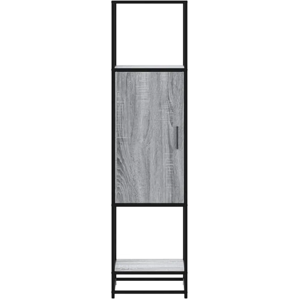 vidaXL Hoge kast 35,5x35x139 cm bewerkt hout en metaal grijs sonoma, foto 3