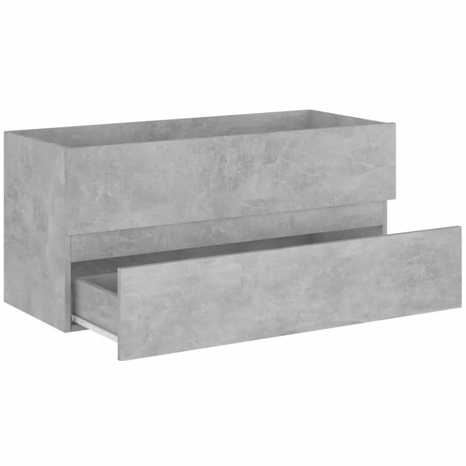 vidaXL Wastafelkast 100x38,5x45 cm bewerkt hout betongrijs grijs, foto 4