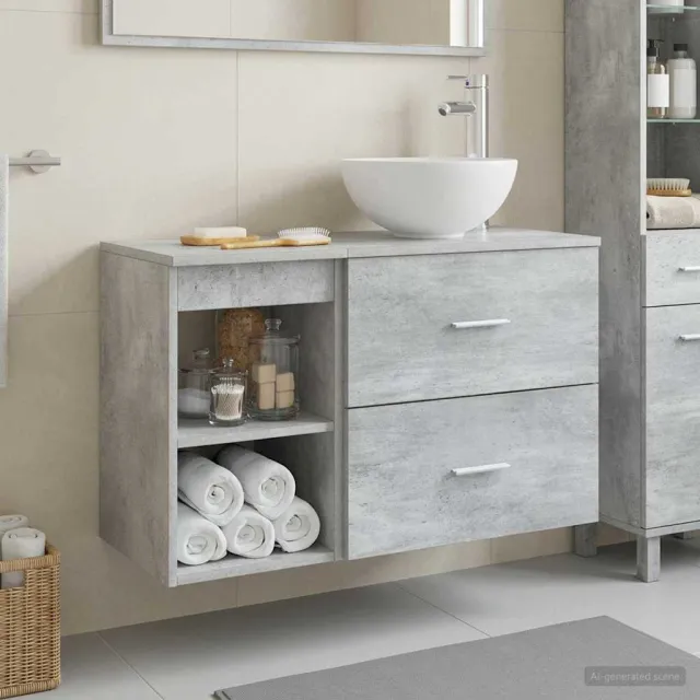 vidaXL Badkamerkastenset 2 st Betongrijs 79,5 x 41 x 80 cm