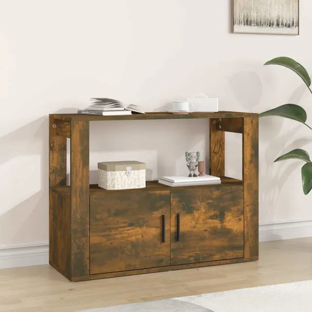 vidaXL Dressoir 80x30x60 cm bewerkt hout gerookt eikenkleurig Bruin