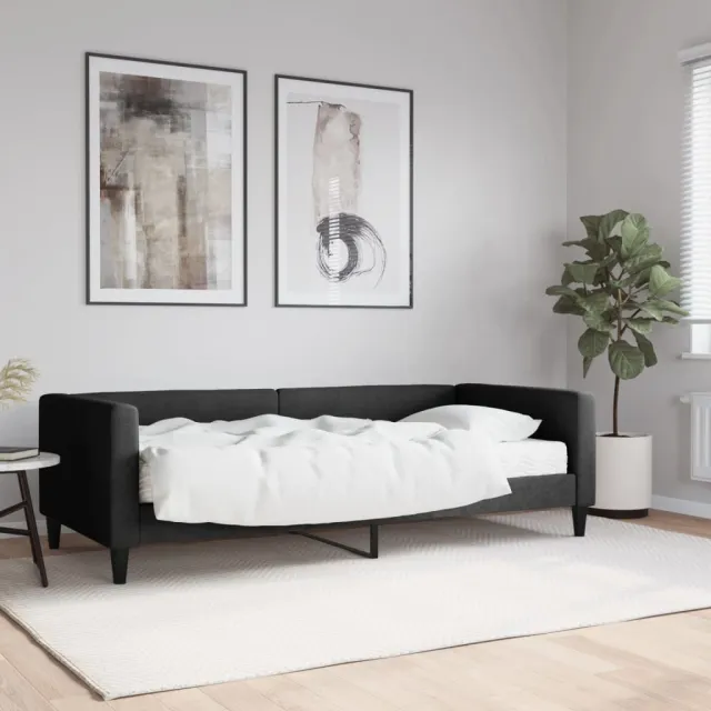 vidaXL Slaapbank met matras 90x190 cm stof zwart