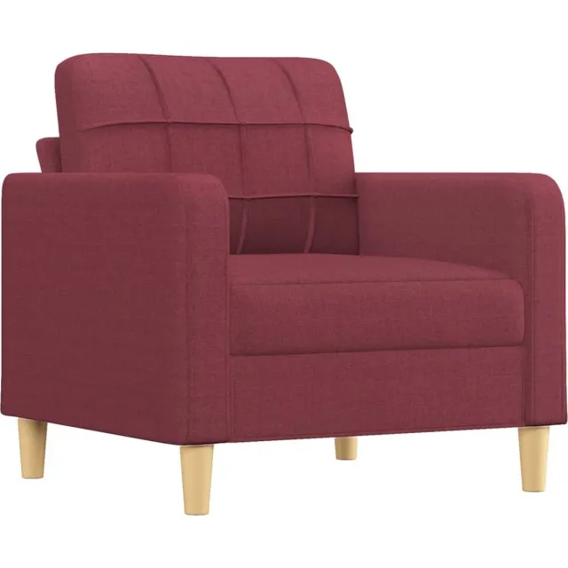 vidaXL Fauteuil - met - voetenbank - 60 - cm - stof - wijnrood