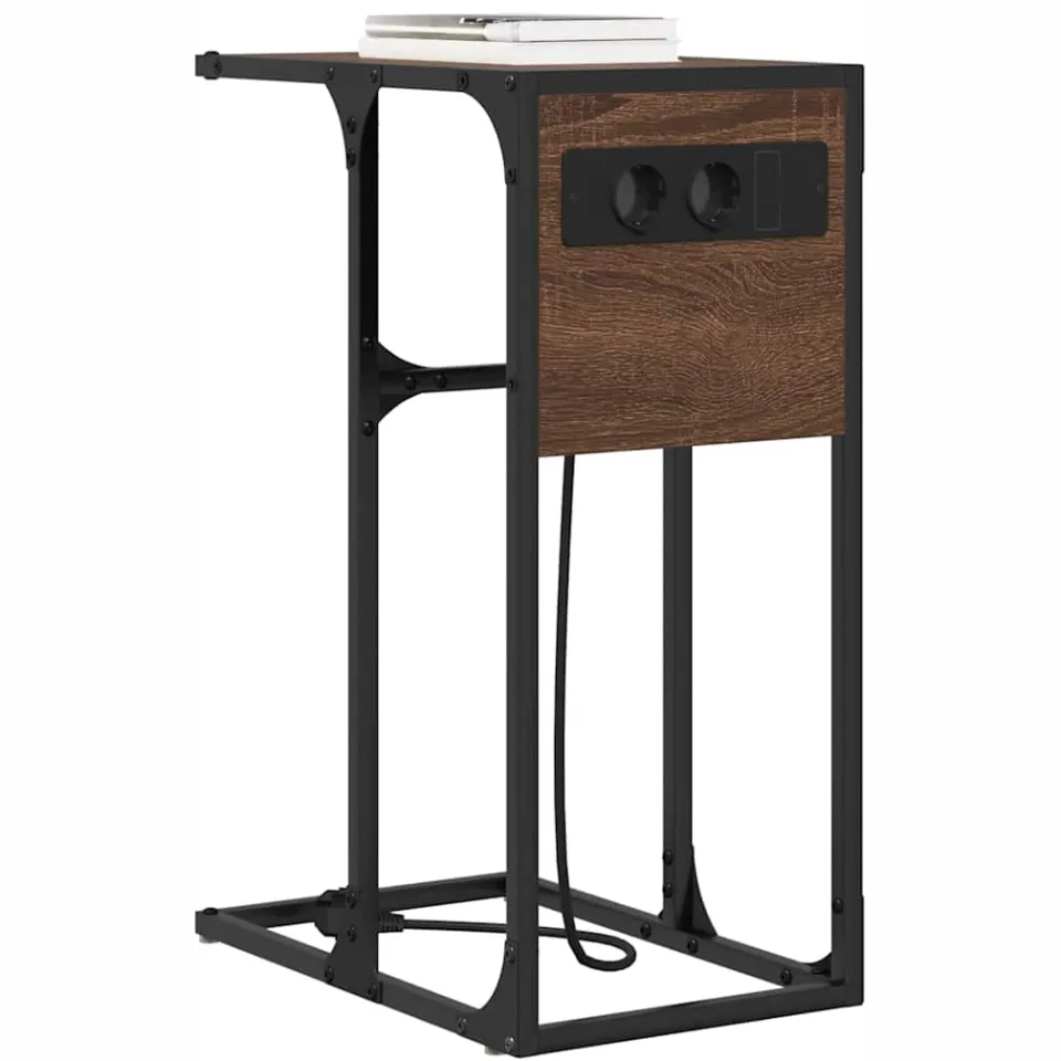 vidaXL Nachtkastje Bruin Eiken 41,5 x 26 x 60,5 cm Bewerkt hout