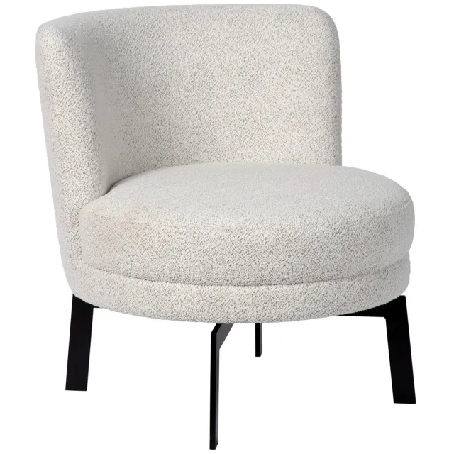 Atmooz Fauteuil Felix Alpine Boucle - 70cm - Zetel 1 Persoons - Polyester / Katoen / viscose - Kleur : Wit - Rond MY:77