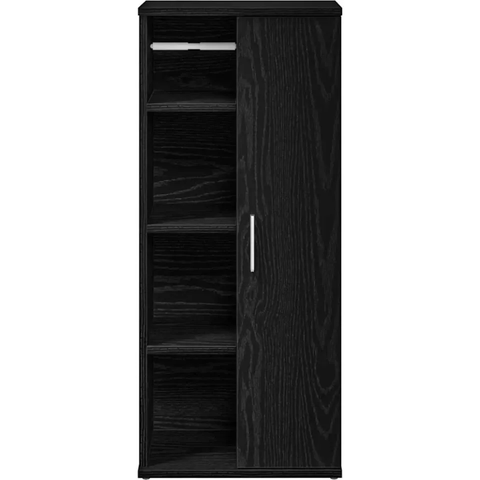 vidaXL Badkamerkast met rolhouder 39x22x90 cm zwart, foto 3