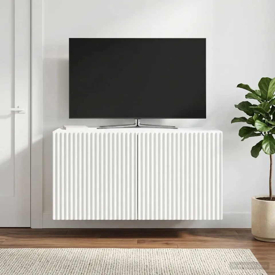 vidaXL Wandbeugel TV-kast Wit 59,5 x 31 x 30 cm Bewerkt hout, foto 3