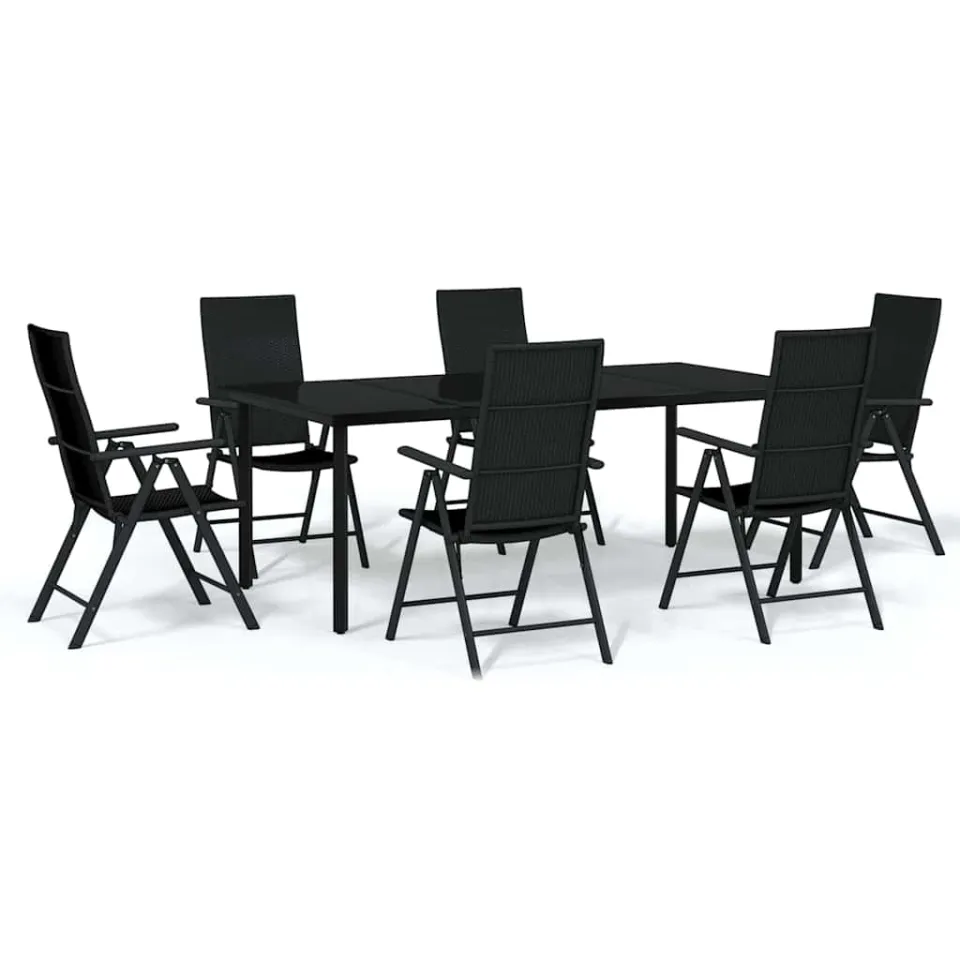 vidaXL 7-delige Tuinset zwart, foto 3