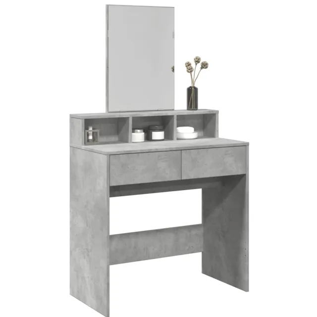 vidaXL Kaptafel met spiegel 80x41x144,5 cm betongrijs