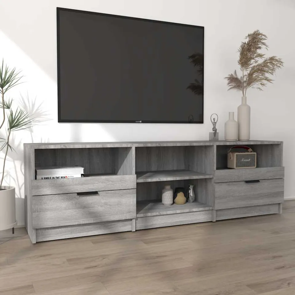 vidaXL Tv-meubel 150x33,5x45 cm bewerkt hout grijs sonoma eikenkleurig, foto 3