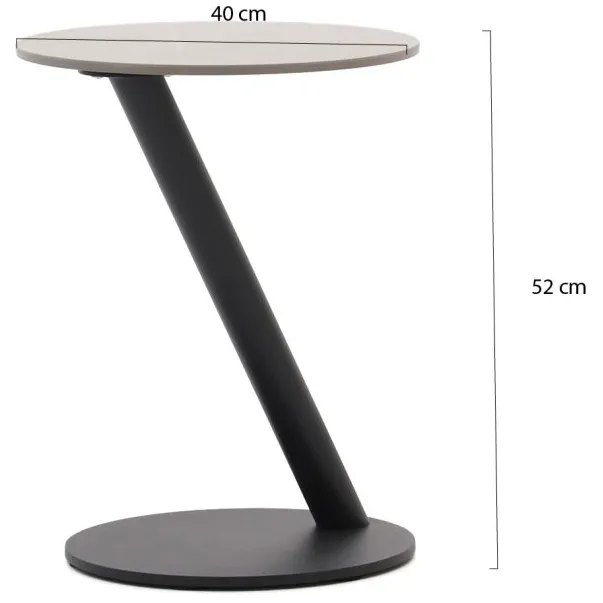 Bellagio tuinmeubelen Bellagio Loiano bijzet tuintafel ø40cm (h:52cm) grijs, foto 2