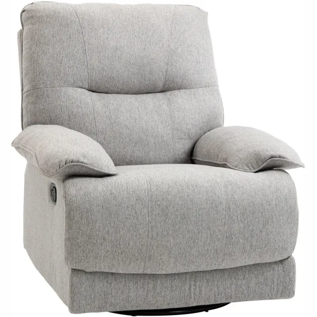whiqutey Lichtgrijze Relaxfauteuil Met Verstelfunctie En Voetensteun – Draagvermogen Tot 160 kg, Afmetingen: 89 x 98 x 101 cm Lichtgrijs