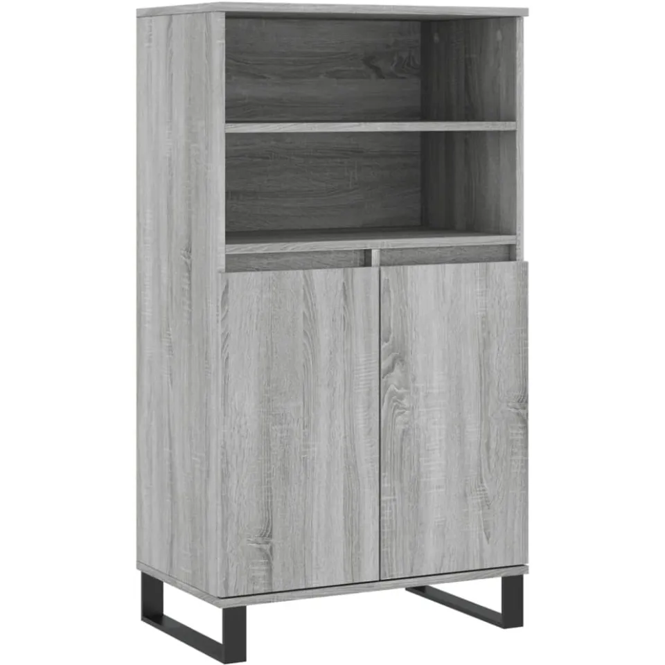 vidaXL Hoge kast 60x36x110 cm bewerkt hout grijs sonoma eikenkleurig, foto 3