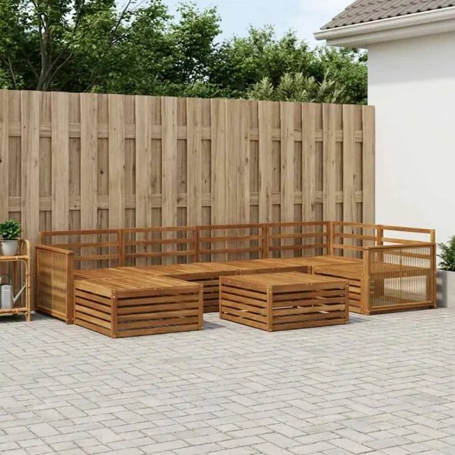 vidaXL Buiten bankenset 7 st 6-zits Naturel Massief Acaciahout