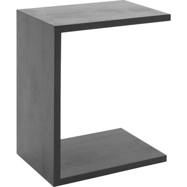 Goossens Bijzettafel Quinze - 50 x 60 x 35 - eiken - zwart eiken soft touch lak zwart ral 9005