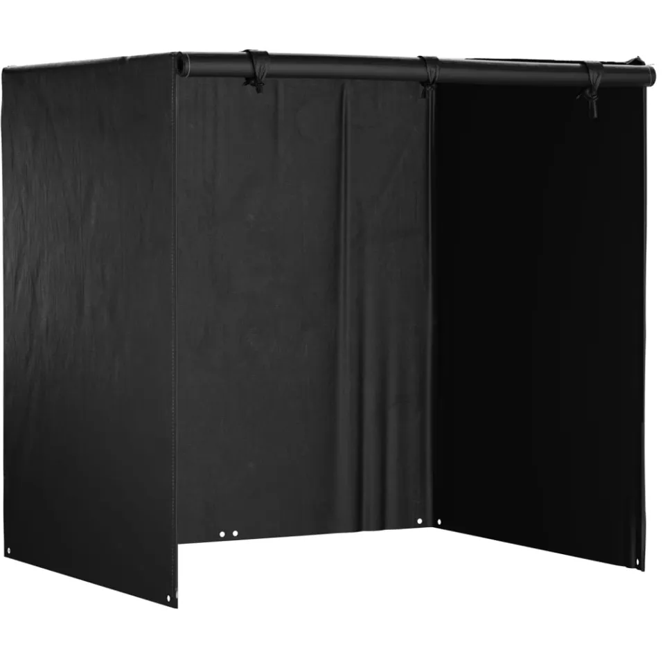 vidaXL Schommelbankhoezen 2 st met 12 oogjes 220x177x220 cm polyetheen Zwart