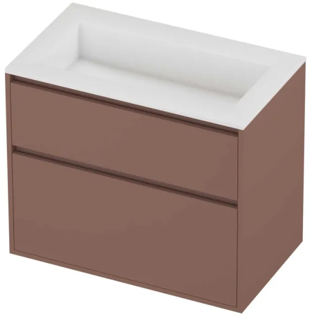 Proline Aristo Badmeubelset Polystone Elegant 80x46x67 cm Glans Wit Beauty Blush Rosé Goud