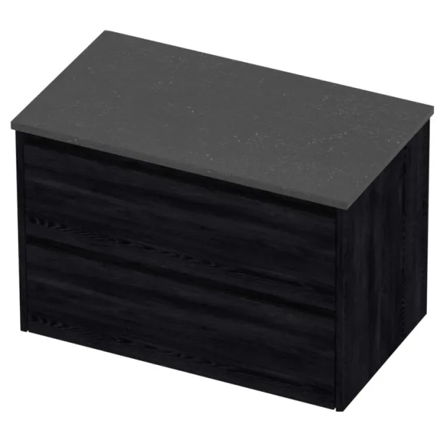 Proline Deck Badmeubelset Hardsteen Symmetrisch 80x46x55 cm Blue Stone Black Oak Eiken