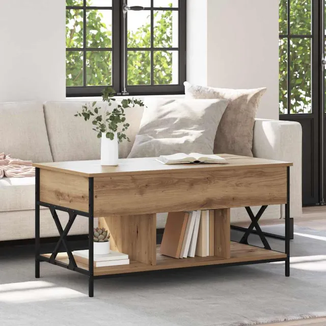 vidaXL Salontafel Artisan Eiken 100 x 55 x 48.5 cm Bewerkt hout Bruin