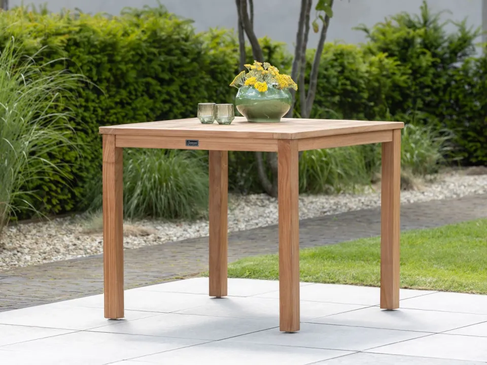 Sunyard Furniture Sunyard Liverpool 90cm dining tuinset 5-delig stapelbaar bruin, foto 5