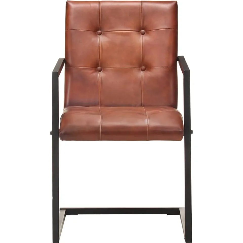vidaXL Eetkamerstoelen 4 st echt leer bruin, foto 3