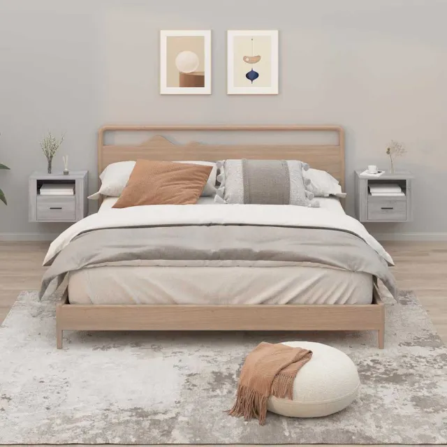 vidaXL Nachtkastjes 2 st wandgemonteerd 50x36x40 cm grijs sonoma eiken