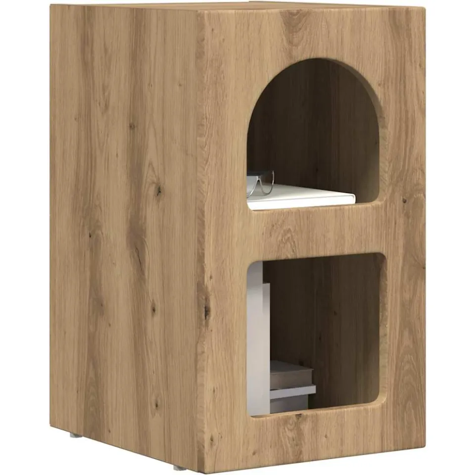 vidaXL Nachtkastje ELST Artisan Eiken 29,5 x 33,5 x 50 cm Bewerkt hout Bruin