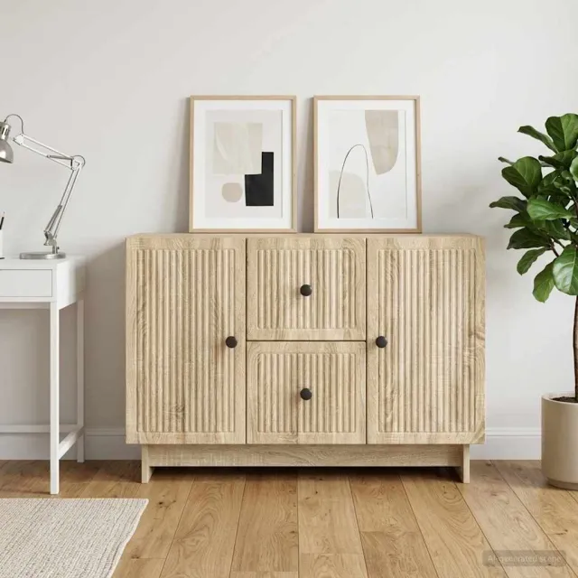 vidaXL Dressoir met lade Sonoma Eiken 89 x 34,5 x 60 cm Bewerkt hout Bruin