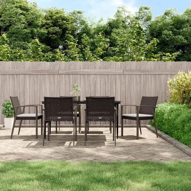 vidaXL 7-delige Tuinset met kussens poly rattan en staal, foto 2
