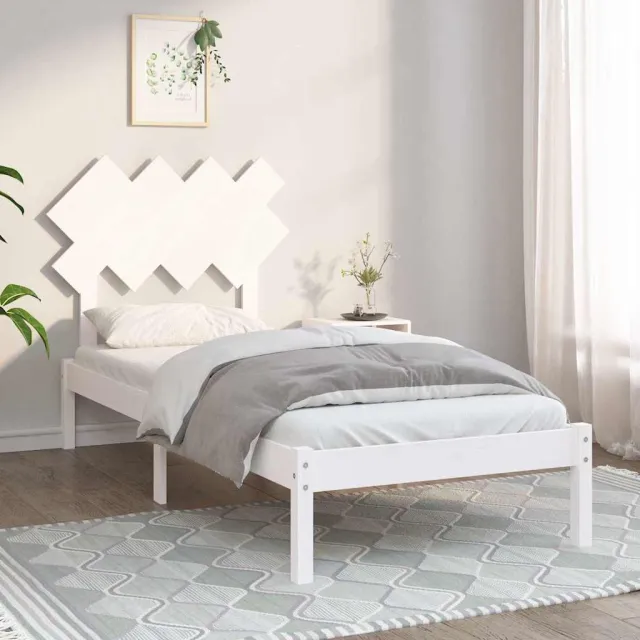 vidaXL Bedframe massief hout wit 90x190 cm