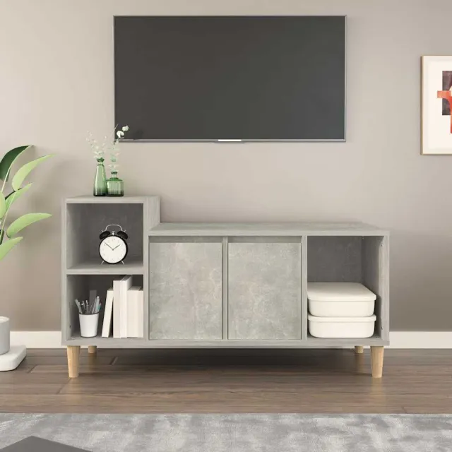 vidaXL Tv-meubel 100x35x55 cm bewerkt hout betongrijs grijs, foto 2