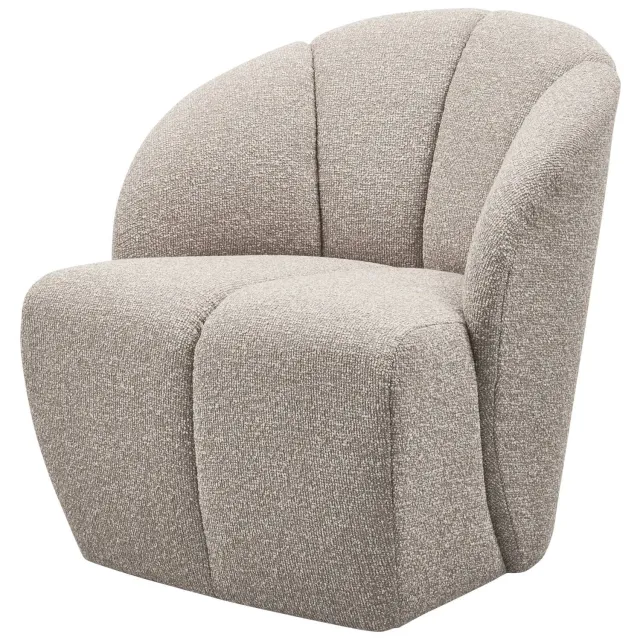 WOOOD Mojo Draaifauteuil - Bouclé - Beige Melange - 75x68x77