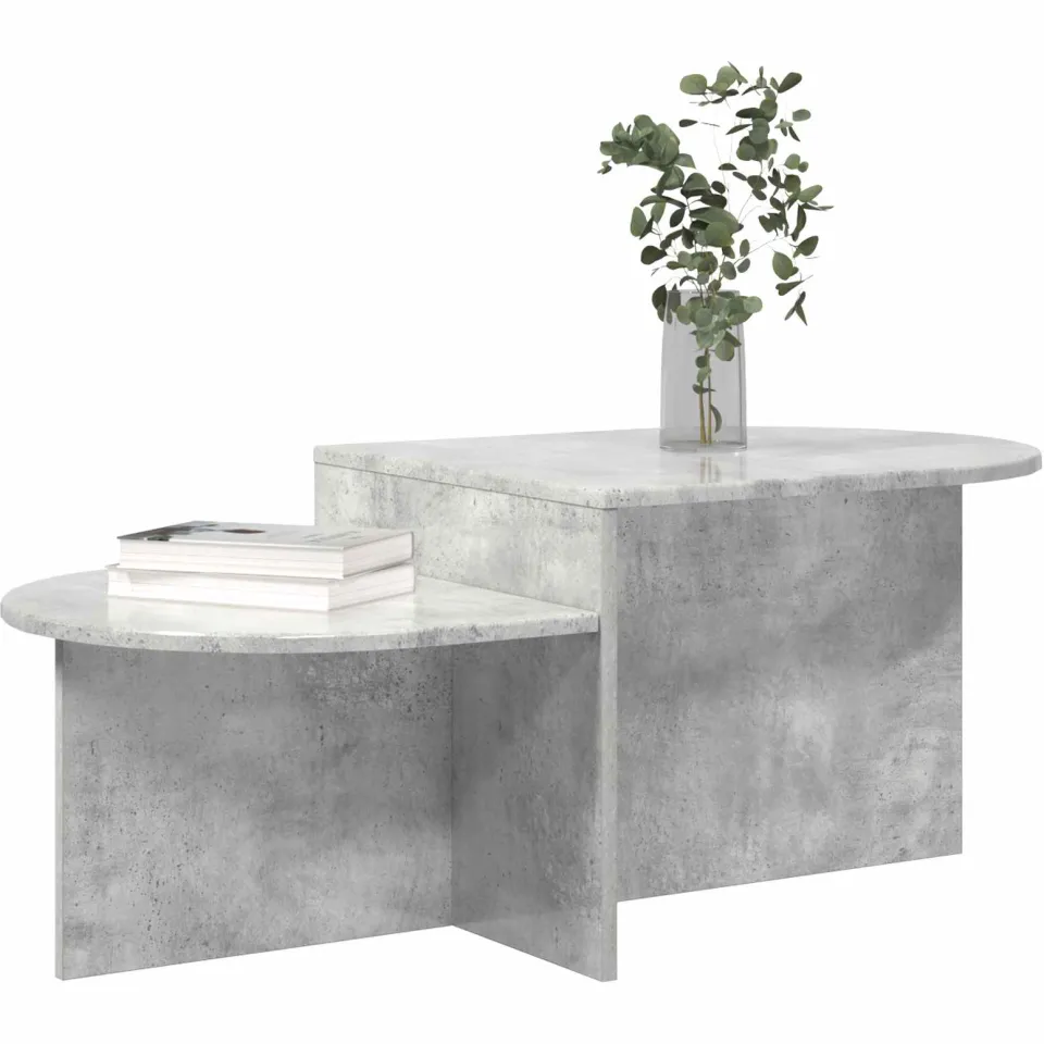 vidaXL Salontafel Betongrijs 100 x 50 x 40 cm Bewerkt hout grijs, foto 3
