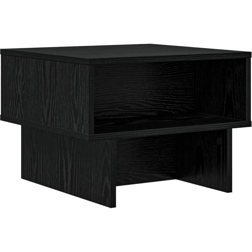 vidaXL Salontafel Zwart Eiken 48 x 46 x 35 cm Bewerkt hout, foto 3