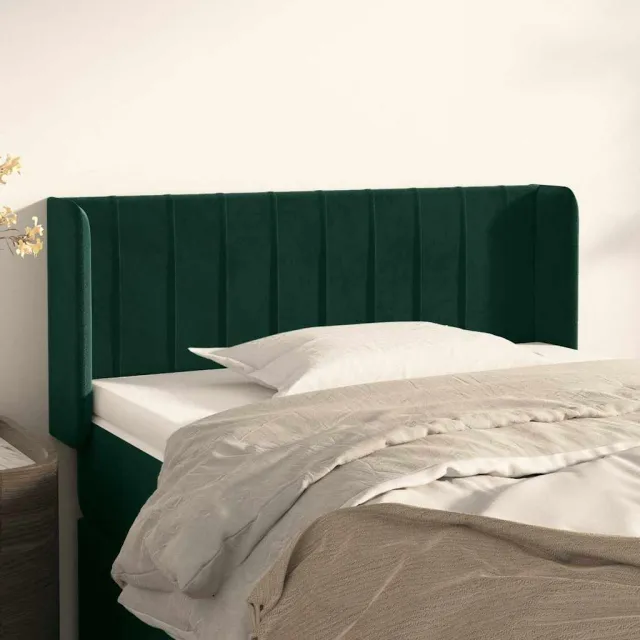 vidaXL Hoofdbord met randen 83x16x78/88 cm fluweel donkergroen groen