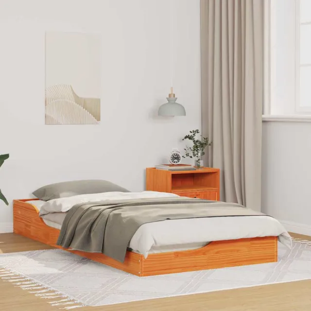 vidaXL Bedframe Wasbruin 75 x 190 cm Massief grenenhout Sienna