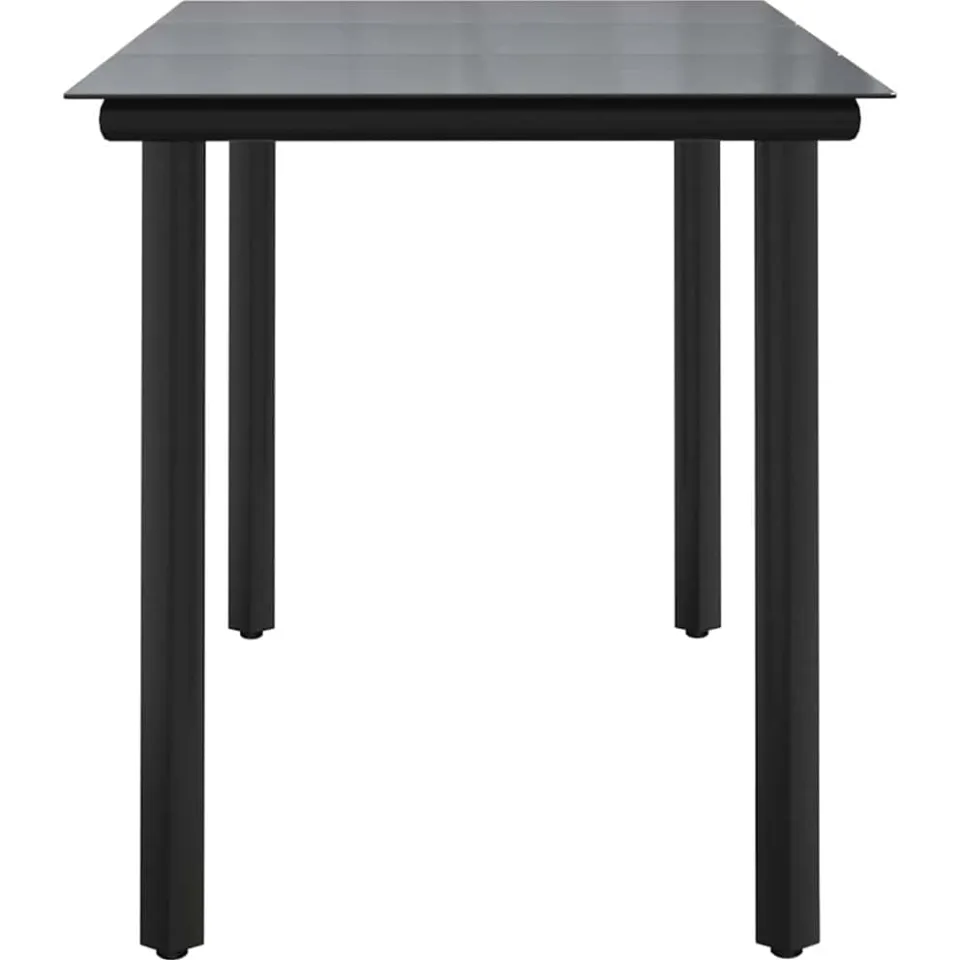 vidaXL Tuintafel 200x100x74cm staal en gehard glas zwart, foto 4