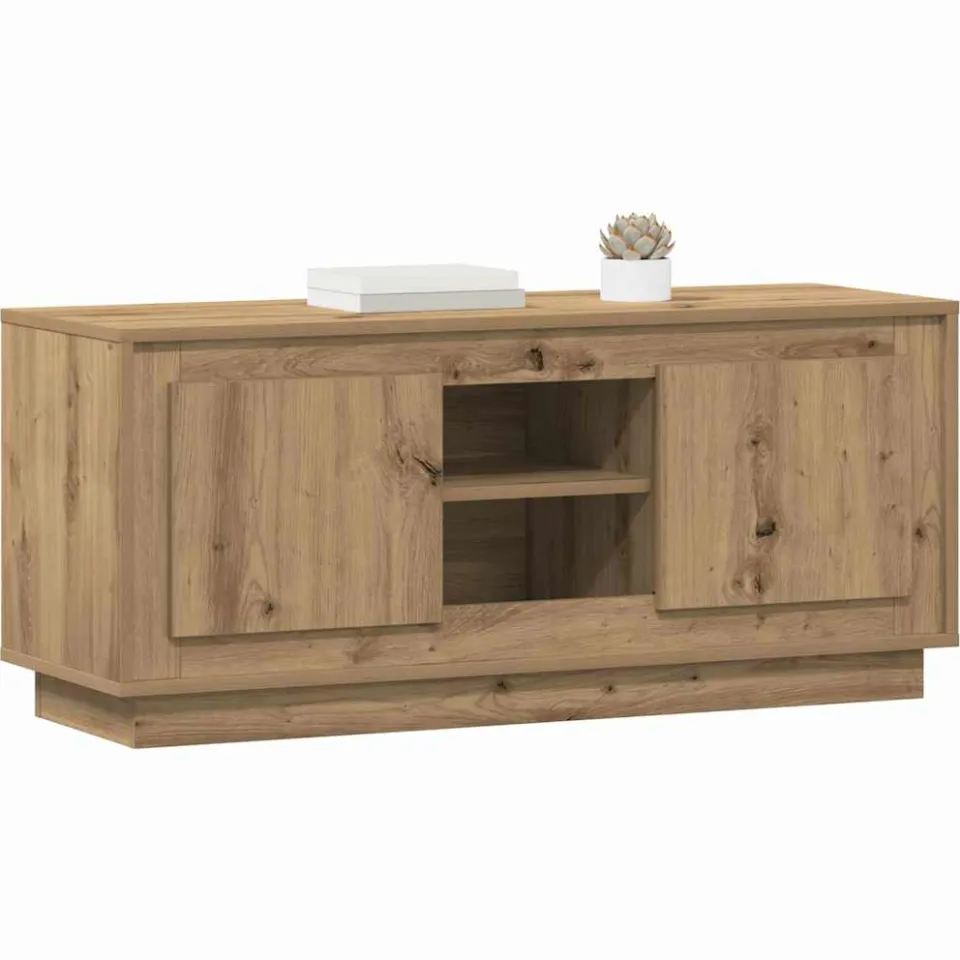 vidaXL TV-kast 102 x 35 x 45 cm Artisan Eiken Bewerkt hout Bruin