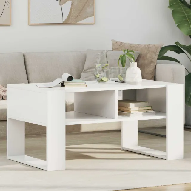 vidaXL Salontafel Wit 92 x 53 x 45 cm Bewerkt hout