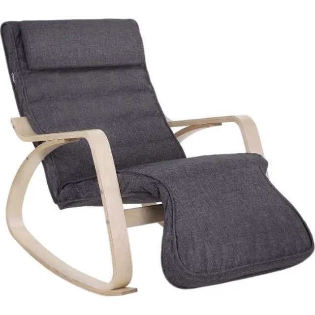 MAZAZU Schommelstoel – Wipstoel – Basic – Kunststof – Donker Grijs - 67x125x91
