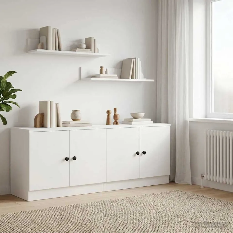 vidaXL Opbergkast voor Loftbed 2 st Wit 66 x 35 x 48 cm Bewerkt hout, foto 2