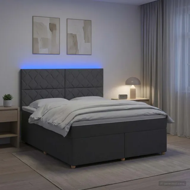 vidaXL Boxspringbed met matras Donkergrijs 160 x 200 cm Stof