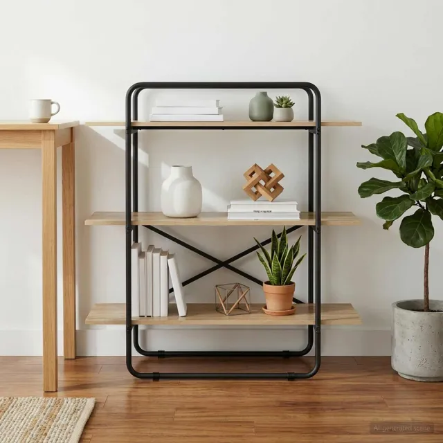 vidaXL Boekenrek 3-laags 100 x 35 x 105 cm PB Sonoma Eiken, foto 2