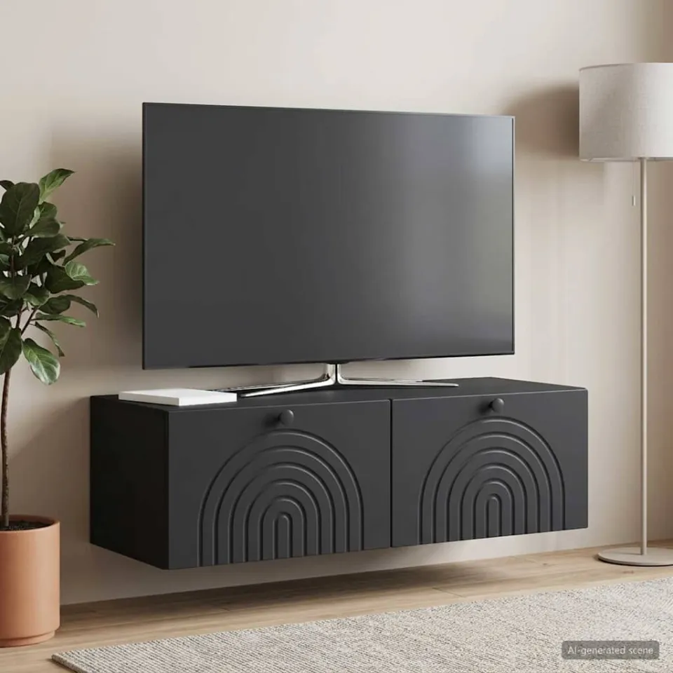 vidaXL Wandbeugel TV-kast 99 x 41 x 30 cm Zwart, foto 4