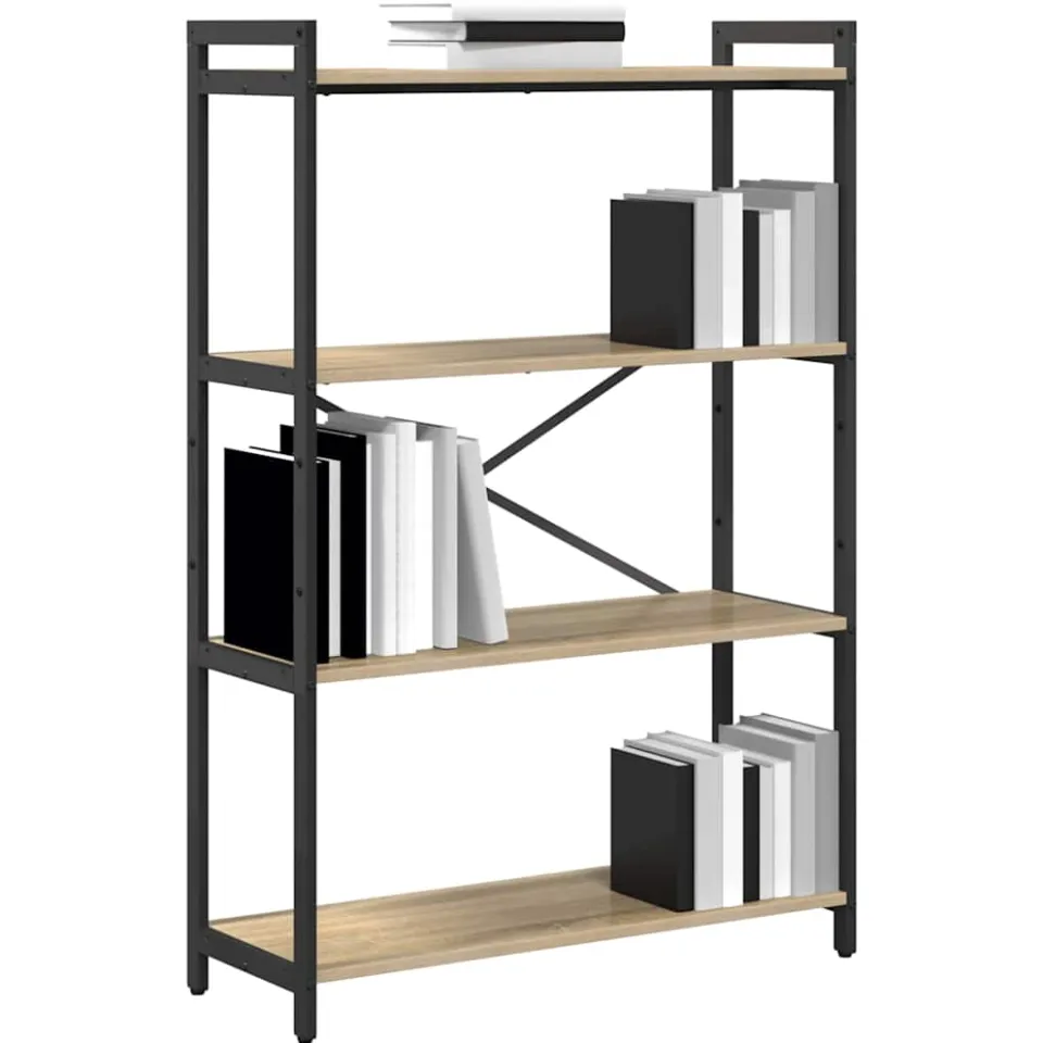 vidaXL Boekenkast 80 x 30 x 120 cm Bewerkt hout Sonoma Eiken, foto 4