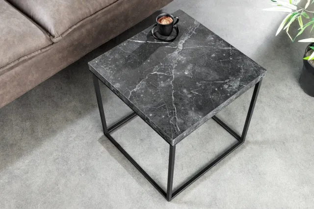Invicta Interior Moderne bijzettafel ARCHITECTURE 45cm grafiet metalen frame - 44758 zie omschrijving
