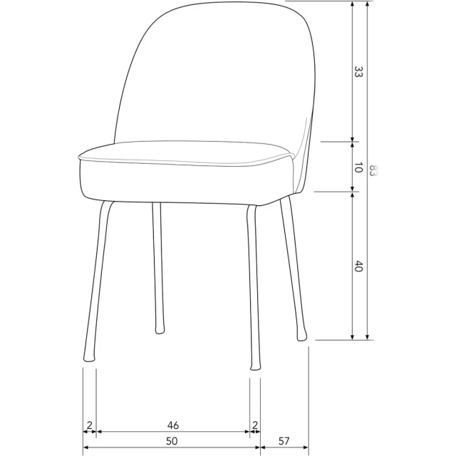 WOOOD Vogue Eetkamerstoelen - Leer - Cognac - Set van 2 Brass
