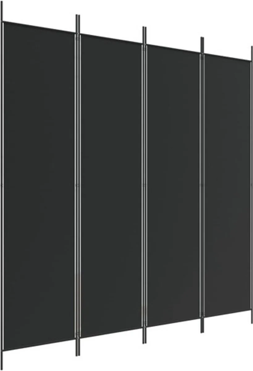 vidaXL Kamerscherm met 4 panelen 200x200 cm stof zwart, foto 3