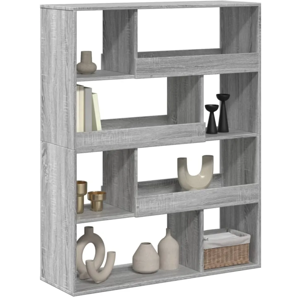 vidaXL Boekenkast 100x33x125,5 cm bewerkt hout betongrijs