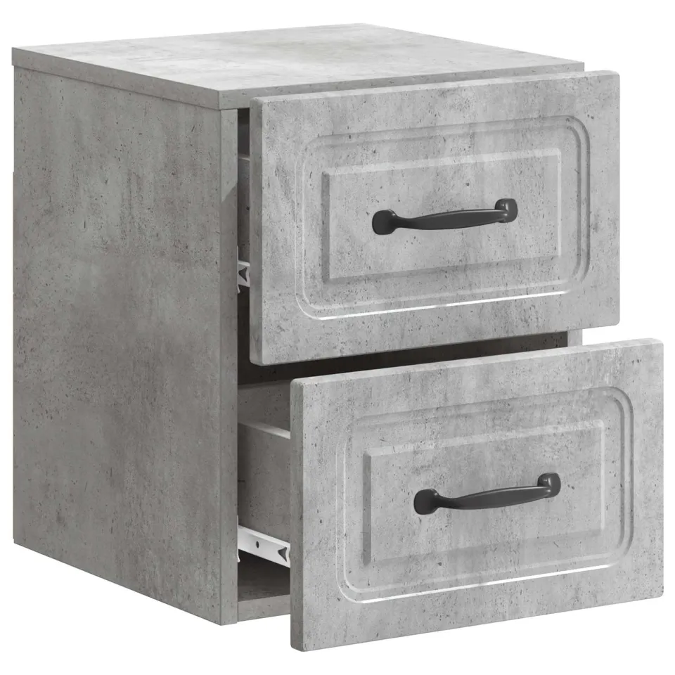 vidaXL Wandbeugel Bedkast Betongrijs 34,5 x 33 x 40 cm Bewerkt hout grijs, foto 3